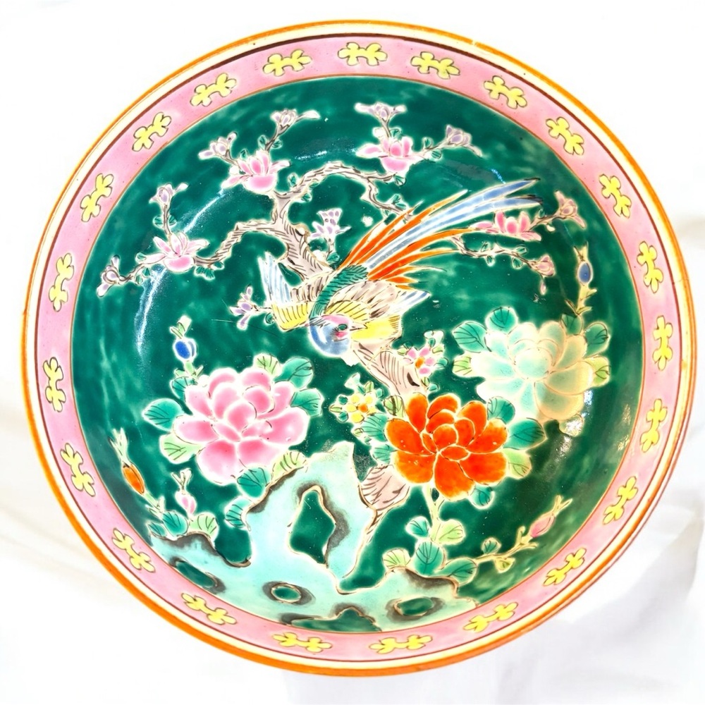 Candy dish or Drop-zone Bowl for Keys, Change, Phone or Wallet FloralBird Design